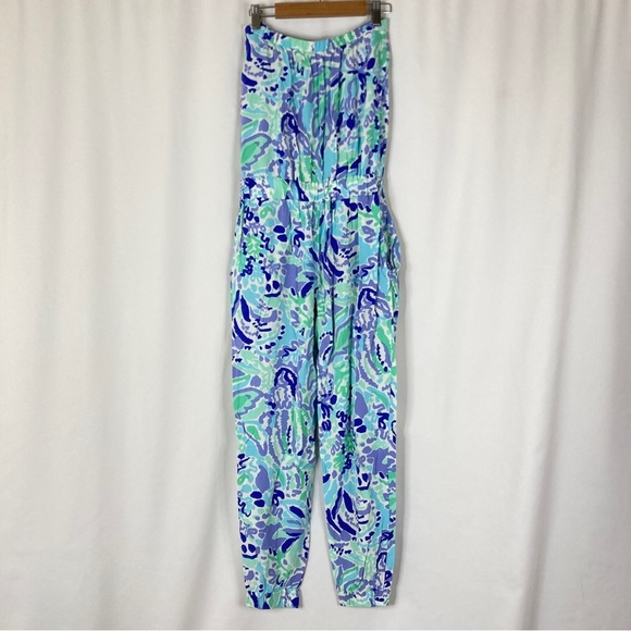 Lilly Pulitzer | Emiko Nice Ink Strapless Jumpsuit XS - Picture 6 of 6